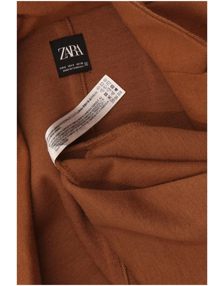 Zara Mujer Abrigo UK 10 Pequeño Poliéster Beige