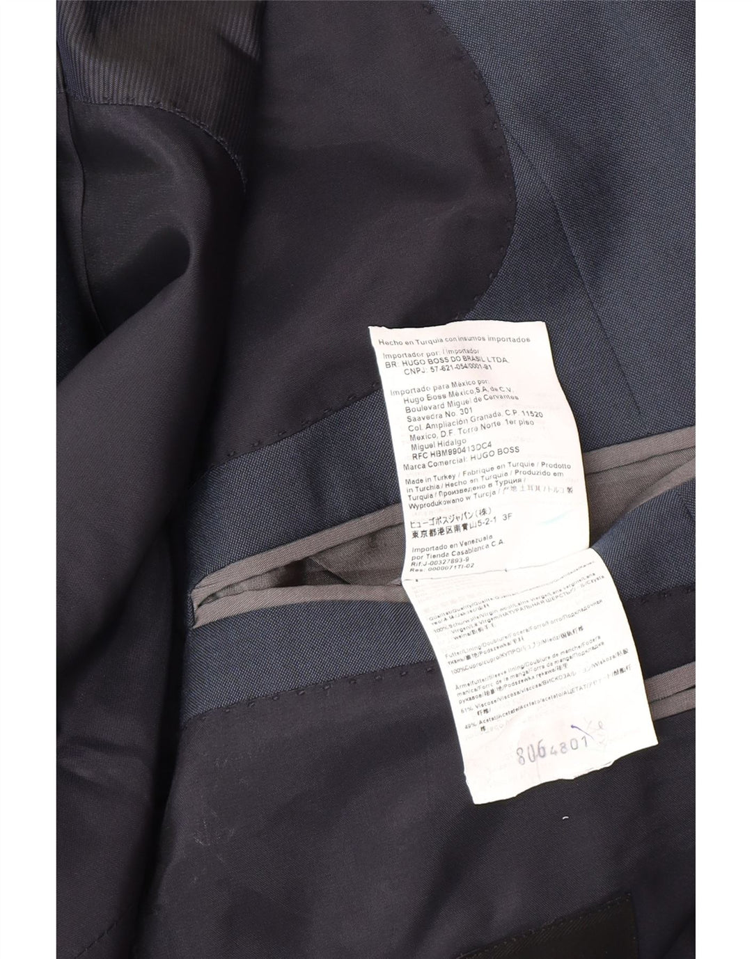 Hugo Boss Chaqueta tipo blazer de 2 botones para hombre IT 48 Lana azul marino mediana