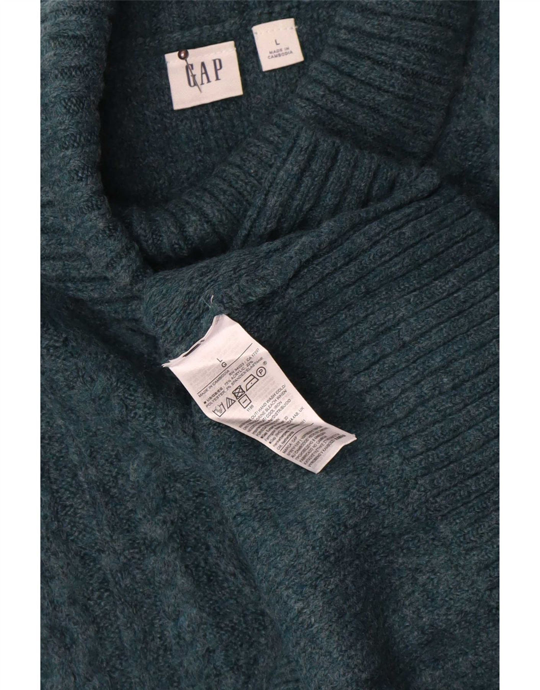 Gap Jersey extragrande con cuello vuelto para mujer UK 46 Acrílico verde grande