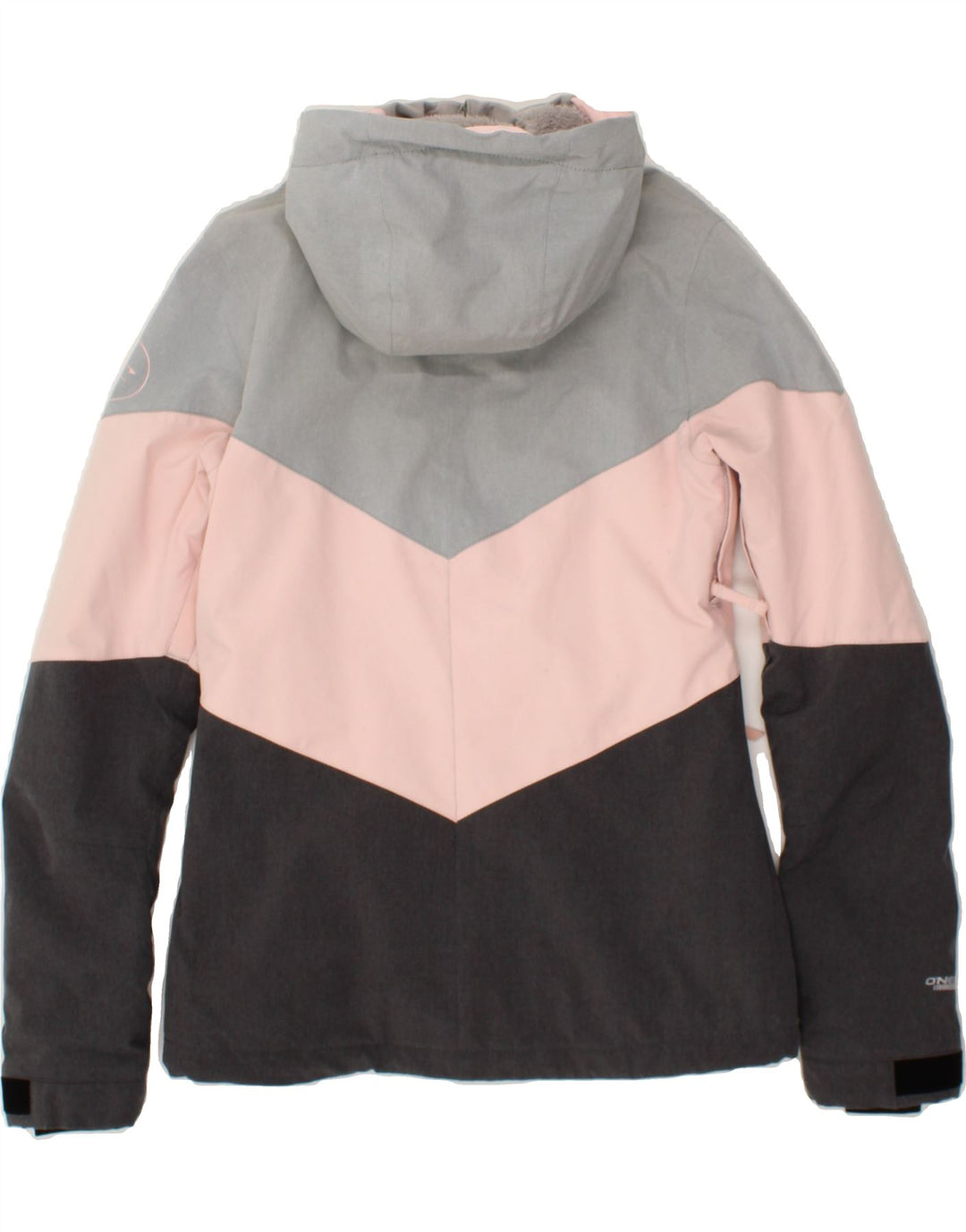 O'NEILL Womens Hooded Rain Jacket UK 6 XS Multicoloured Colourblock Vintage O'Neill and Second-Hand O'Neill from Messina Hembry 