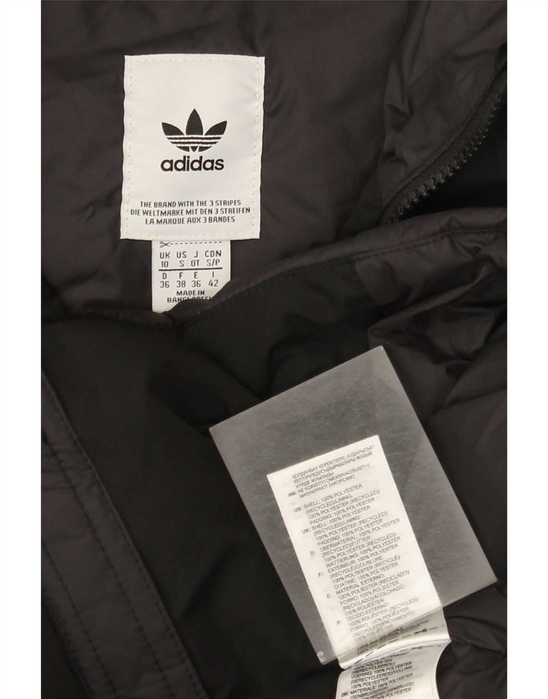 Adidas Mujer Reino Unido 10 Pequeño Poliéster Negro