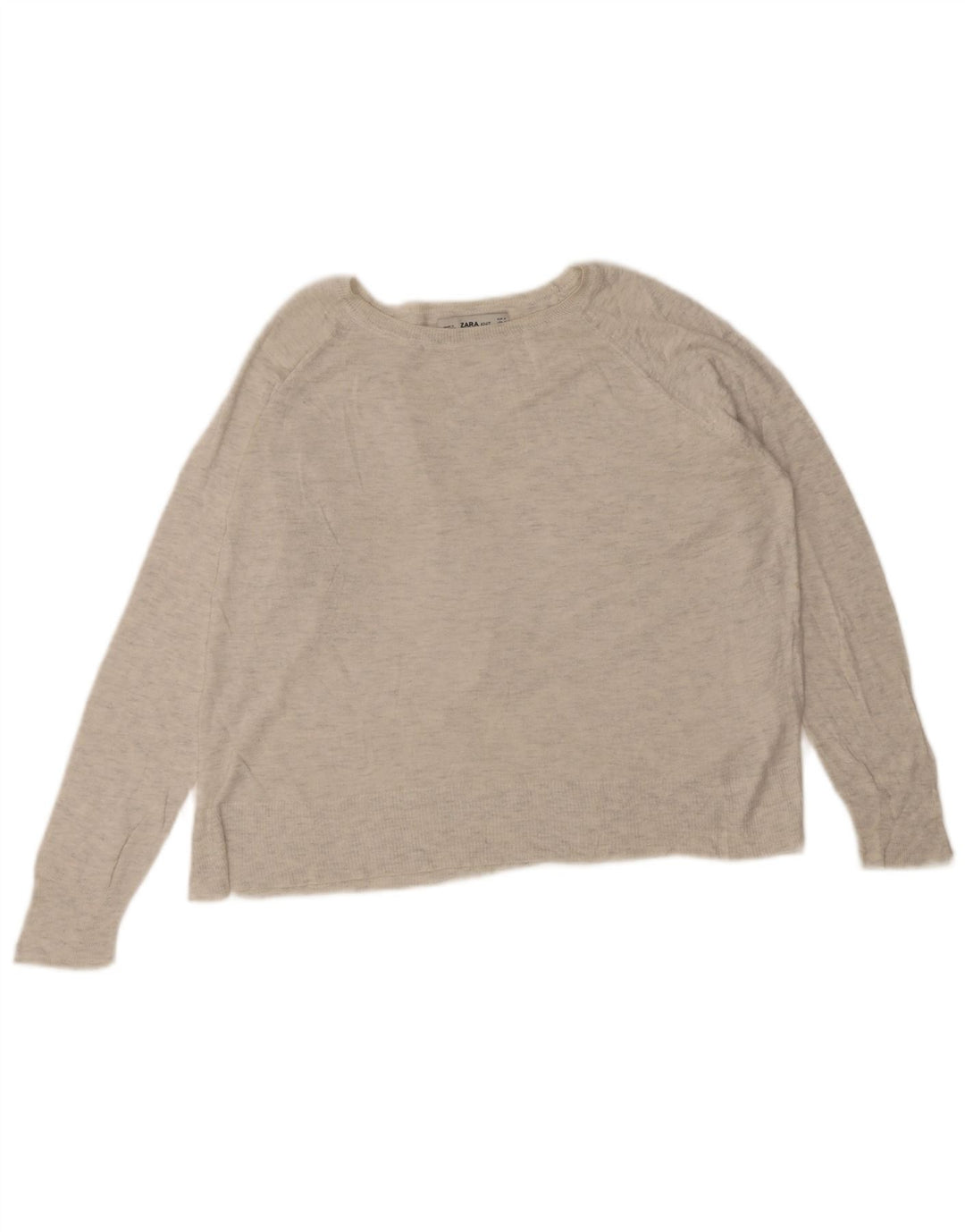 Zara - Jersey con cuello barco para mujer, talla 40, color gris medio