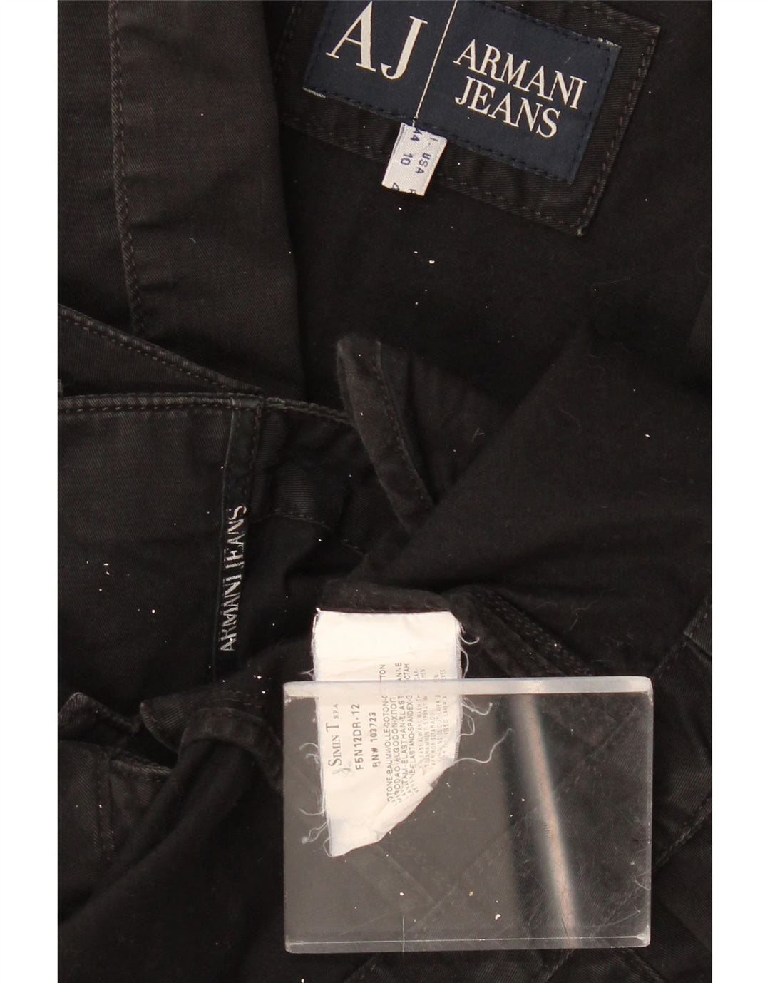 Armani Jeans Chaqueta tipo blazer corta con 3 botones para mujer IT 44 Algodón negro mediano