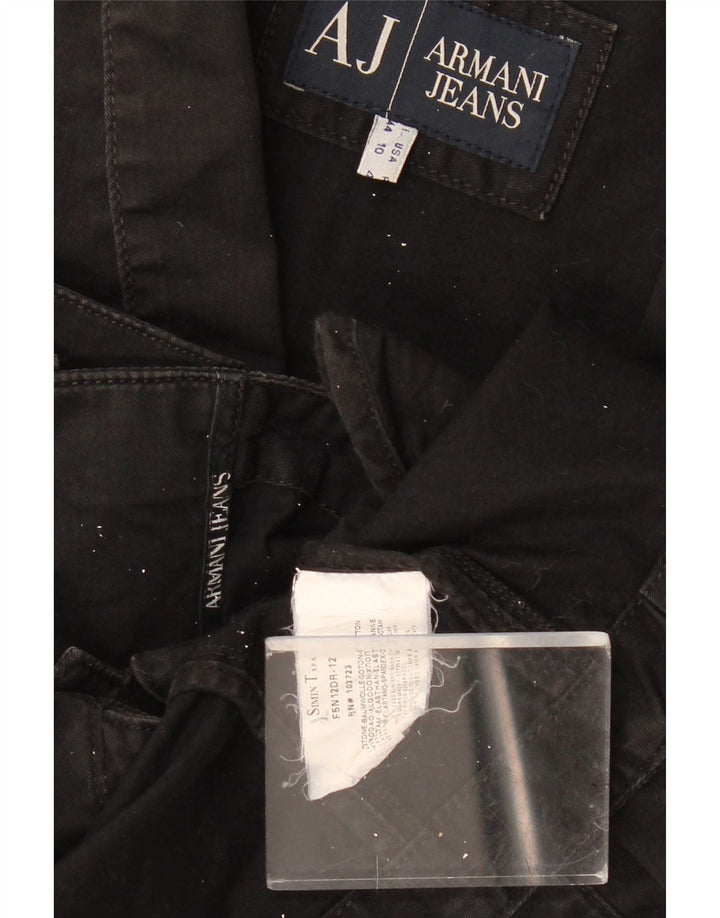 Armani Jeans Chaqueta tipo blazer corta con 3 botones para mujer IT 44 Algodón negro mediano