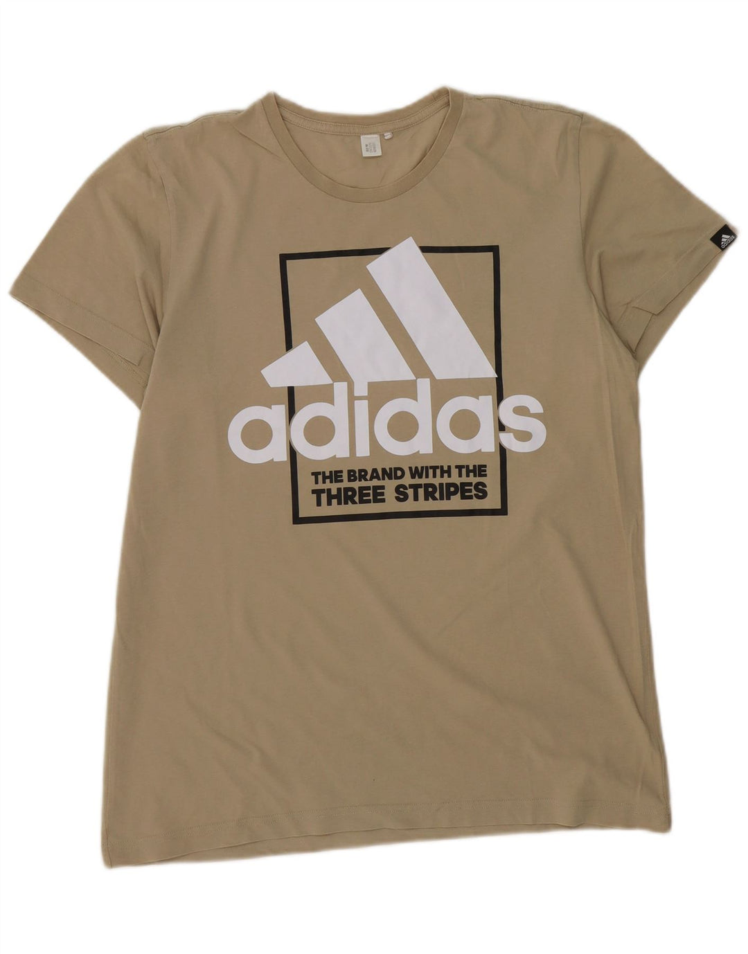 Adidas - Camiseta gráfica para hombre, talla grande, color beige
