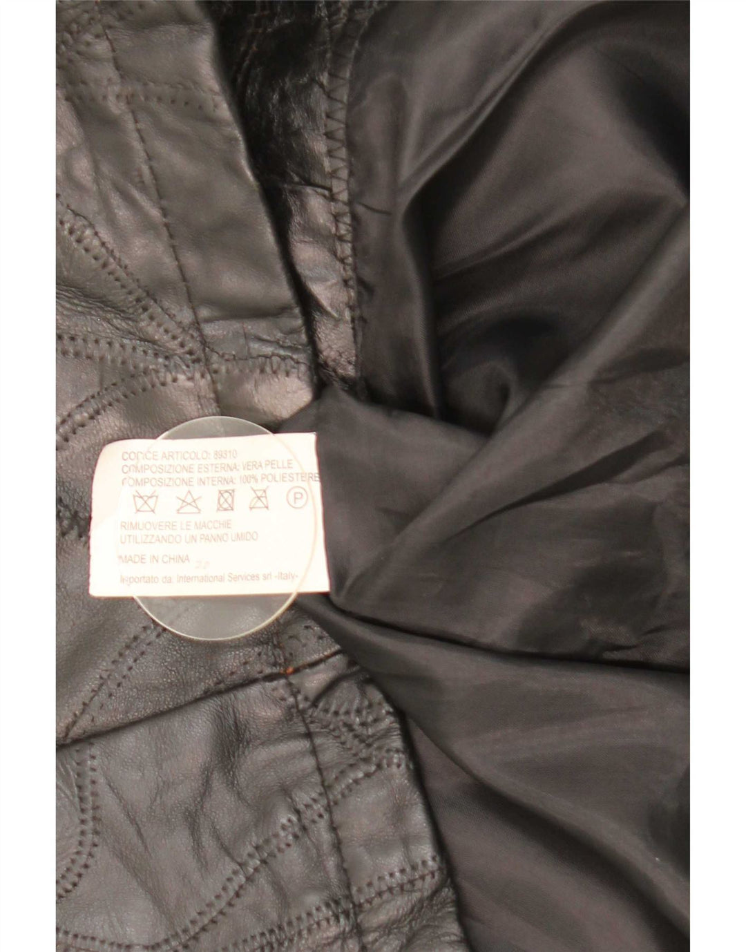 Alberto Bruni Abrigo de cuero para hombre UK 40 Large Black Patchwork Leather