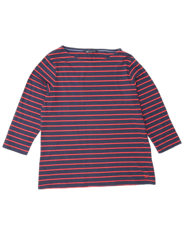 Crew Clothing Top para mujer manga 3/4 UK 46 Algodón a rayas rojas grandes