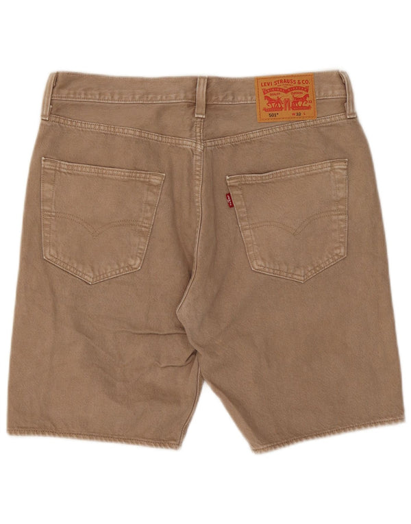 Levi's Mens 501 Shorts De Mezclilla W32 Algodón Beige Medio