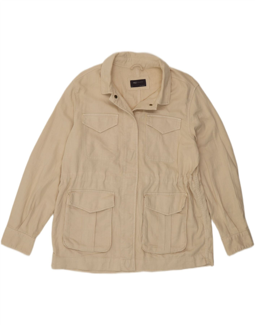 Marks & Spencer Chaqueta utilitaria para mujer Reino Unido 44 Grande Algodón beige