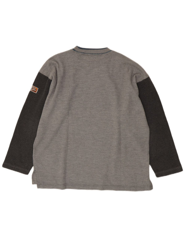 Lee Top gráfico de manga larga de algodón gris con diseño colour block grande para hombre
