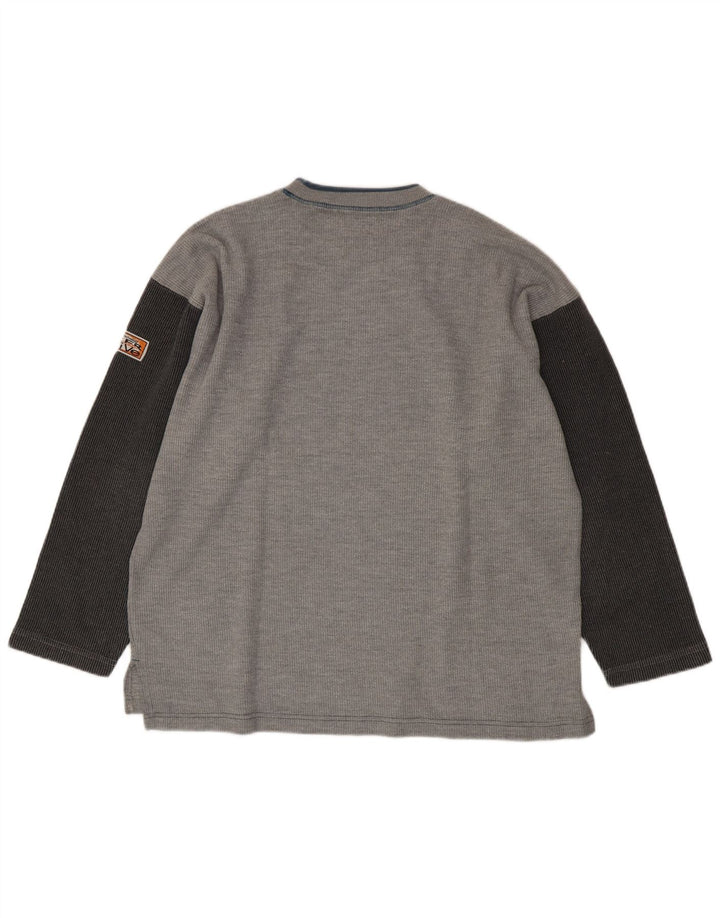 Lee Top gráfico de manga larga de algodón gris con diseño colour block grande para hombre