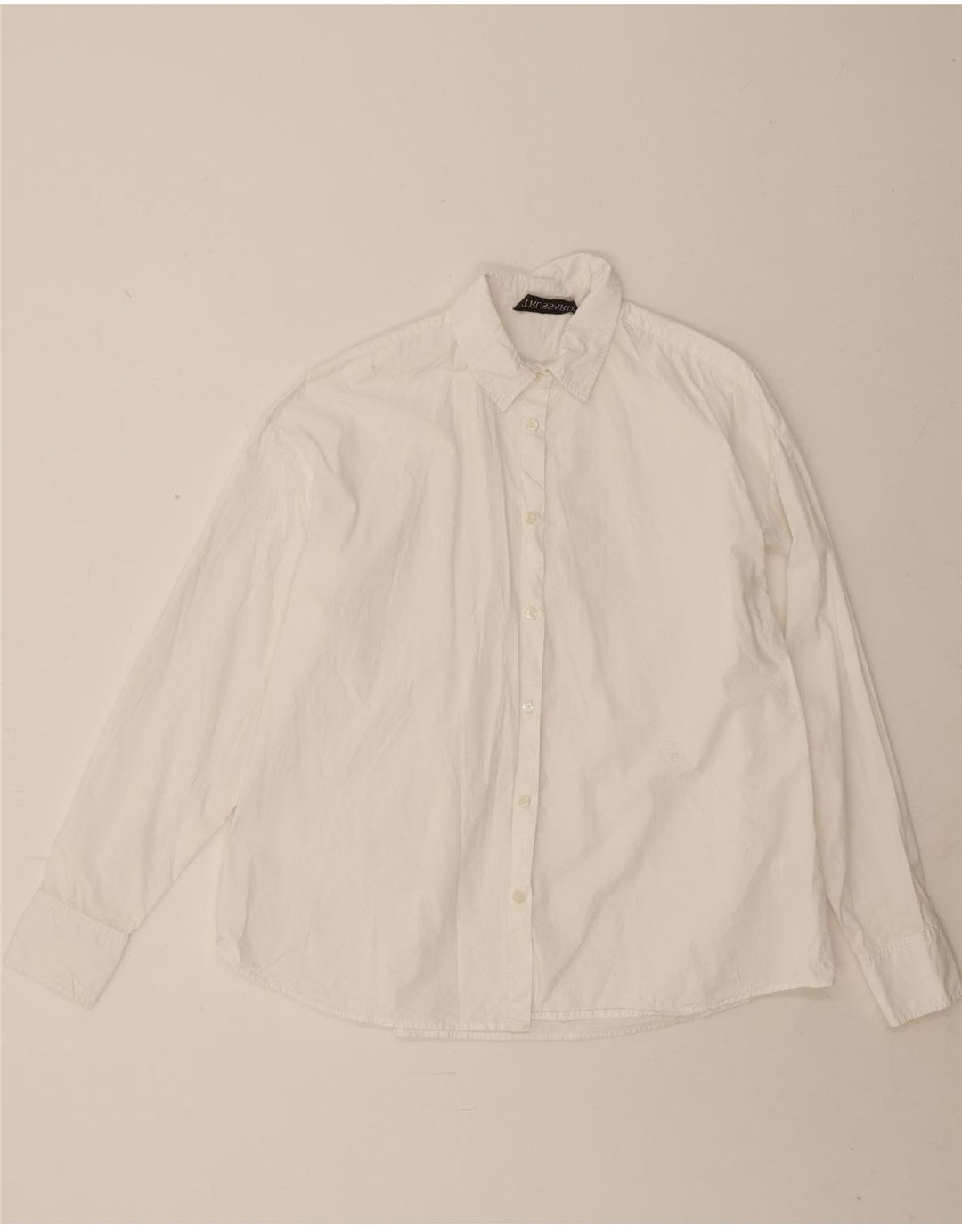 Camisa Trussardi Mujer Oversize IT 38 XS Algodón Blanco