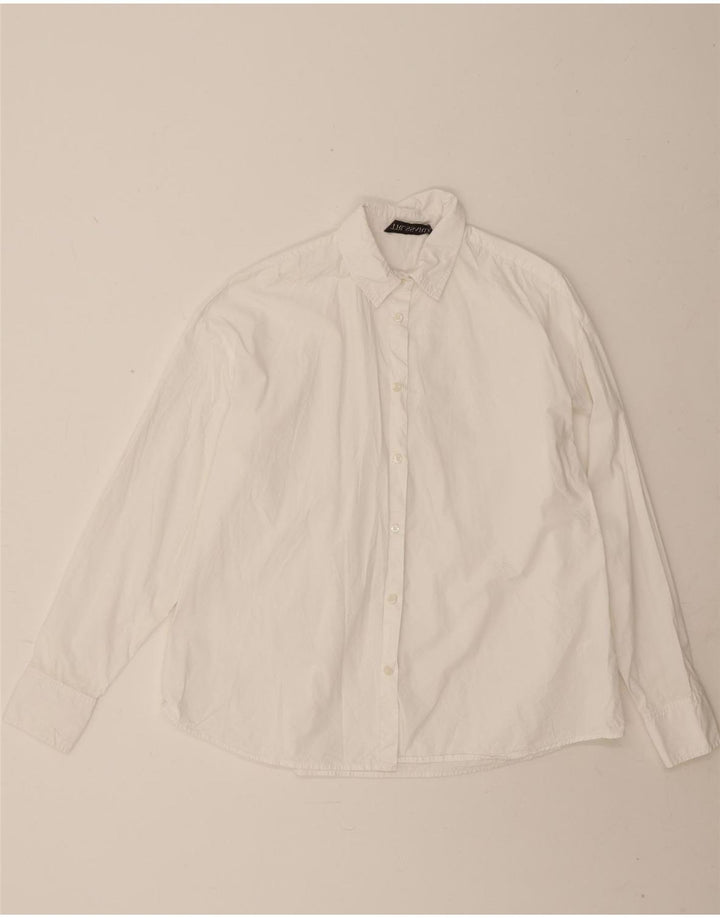 Camisa Trussardi Mujer Oversize IT 38 XS Algodón Blanco