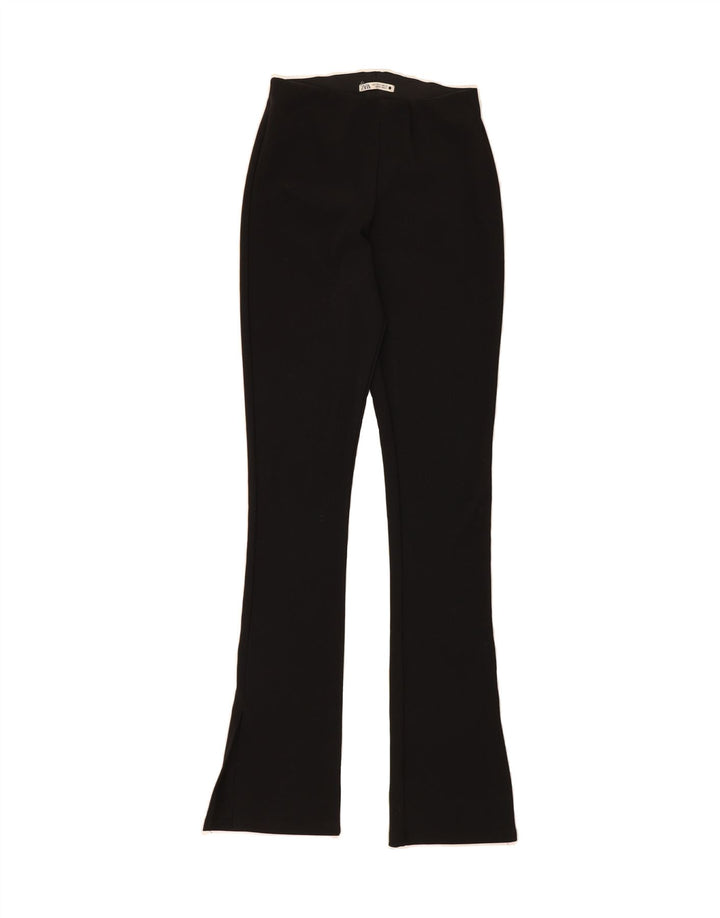 ZARA Womens Flare Casual Trousers Small W26 L32 Black Polyester Vintage Zara and Second-Hand Zara from Messina Hembry 
