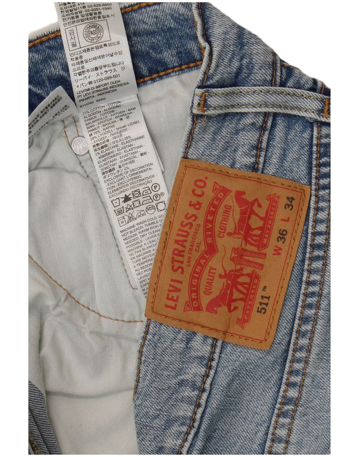 Levi's Hombre 511 Slim Jeans W36 L34 Algodón Azul