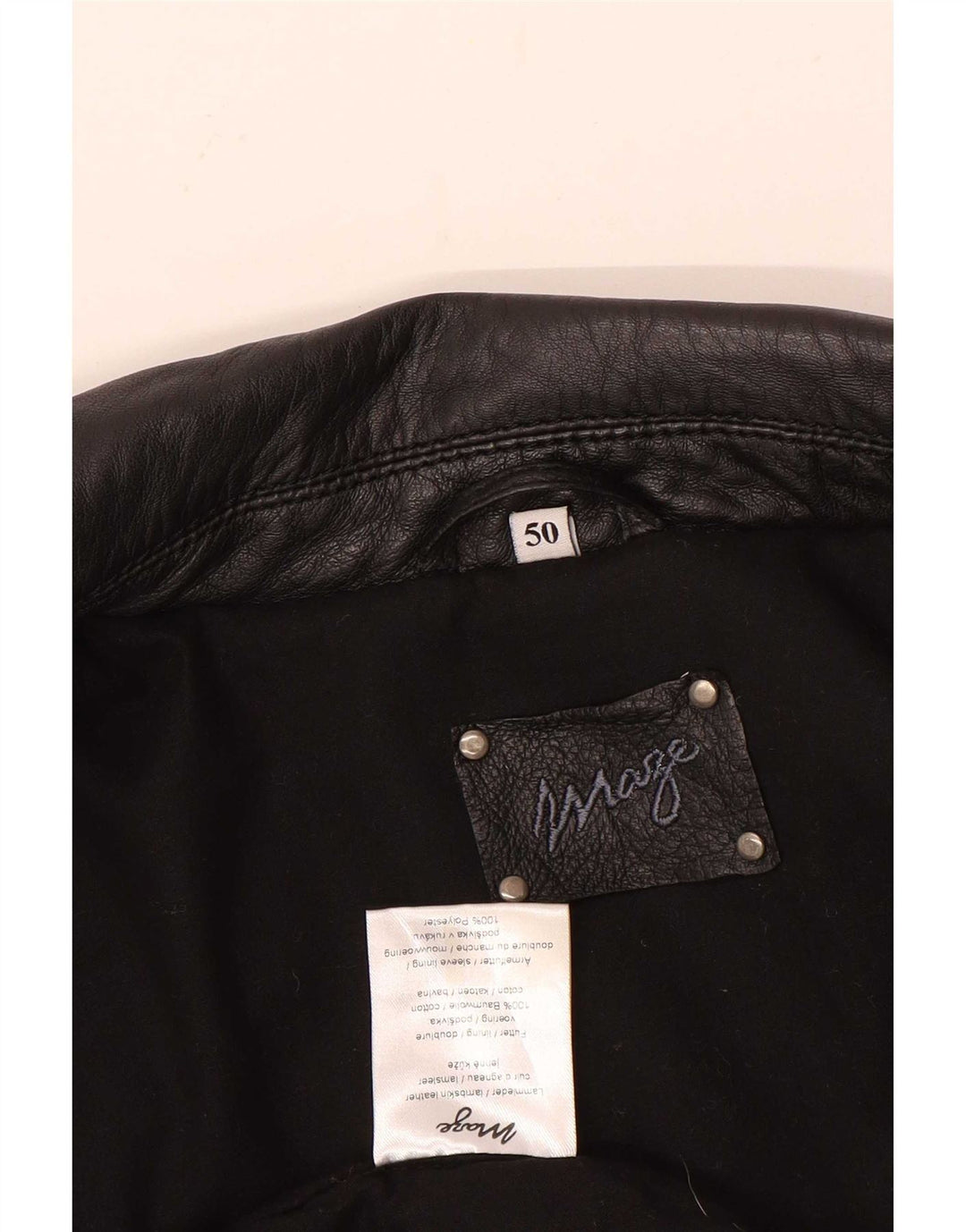 Maze Chaqueta de cuero para hombre IT 50 Grande Negro