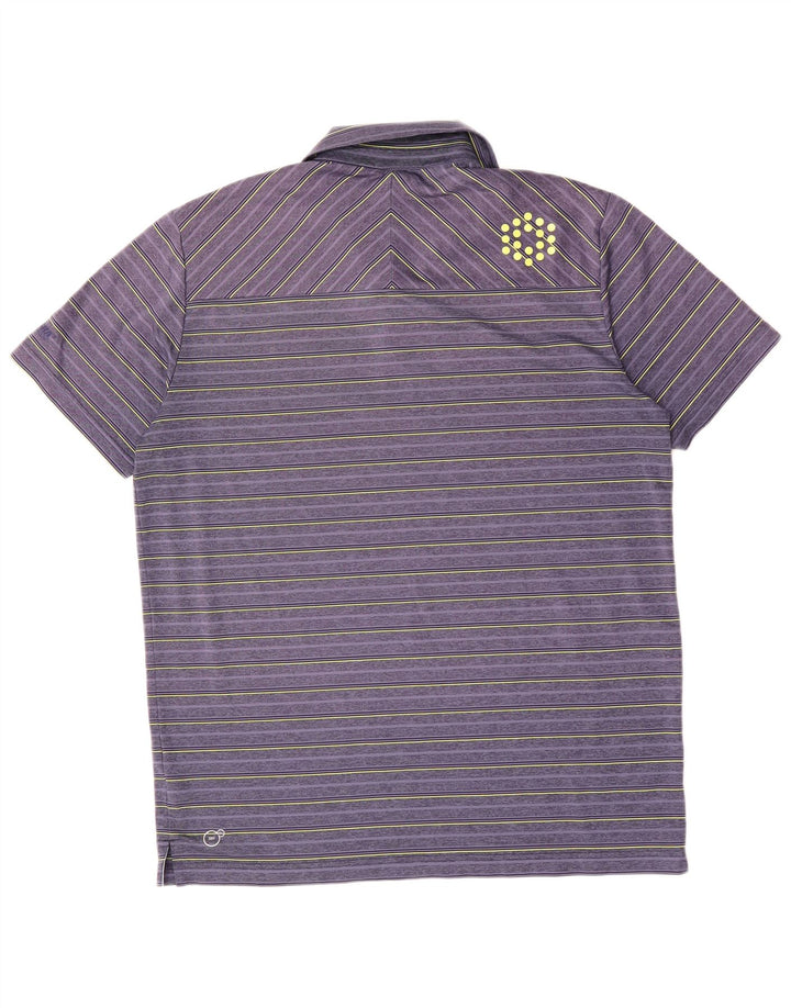 PUMA Polo para hombre de rayas moradas grandes