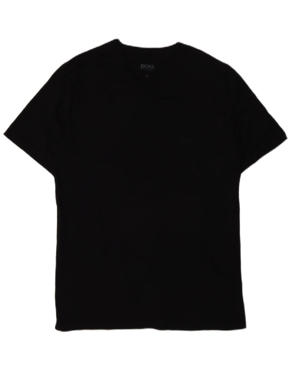 Hugo Boss Hombre Camiseta Top Medium Negro Algodón