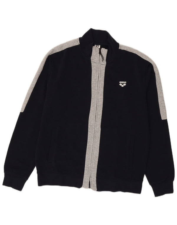 Arena Hombre Chándal Top Chaqueta Grande Azul Marino Colorblock Algodón