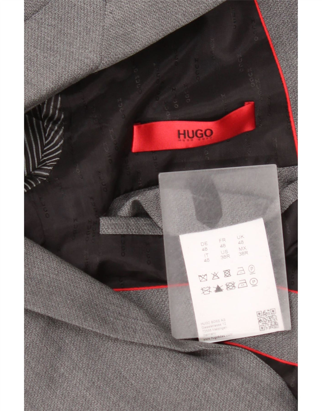 Hugo Boss Chaqueta tipo blazer de 2 botones para hombre EU 48 Lana virgen gris medio