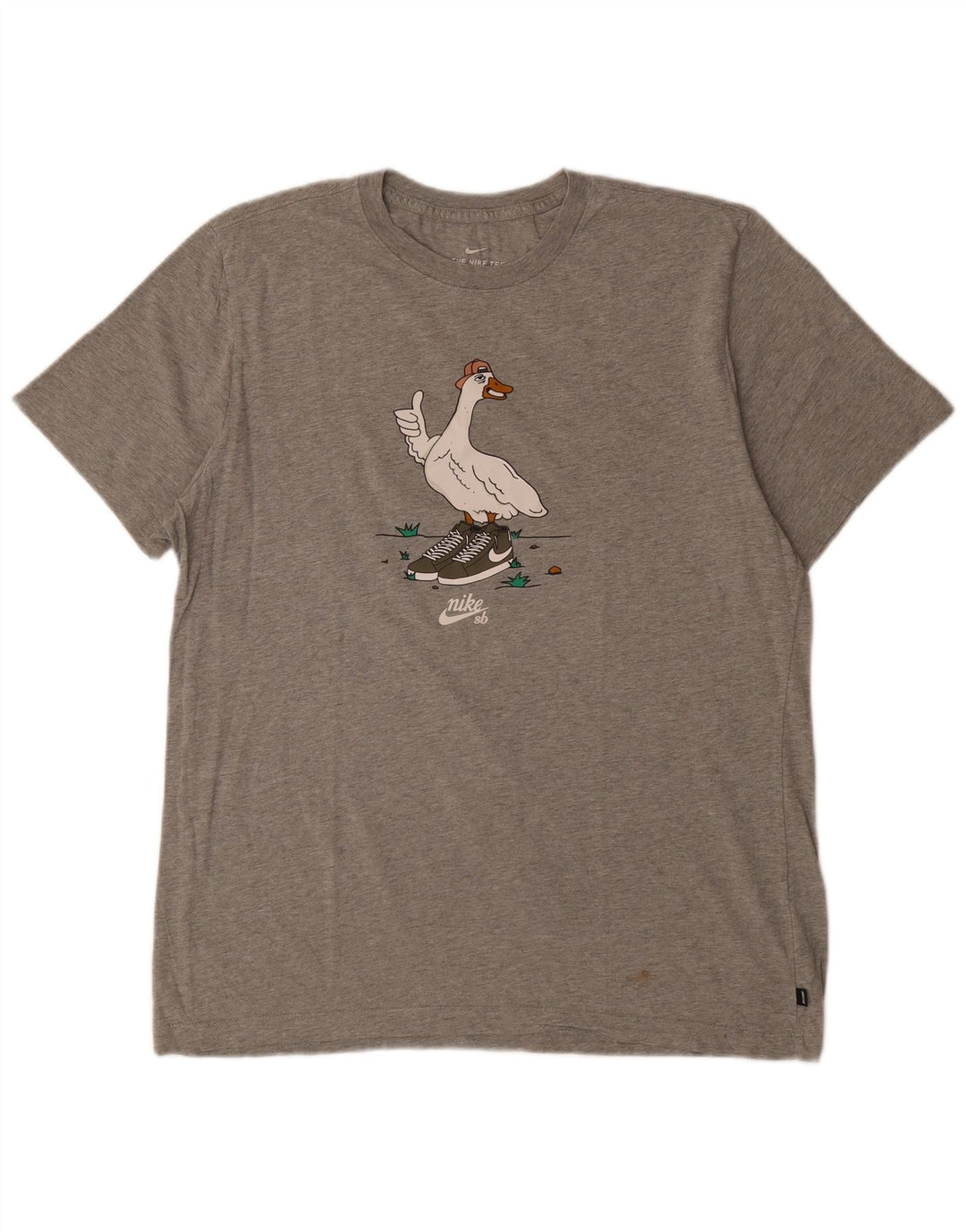 NIKE Camiseta gráfica para hombre Top grande de algodón gris