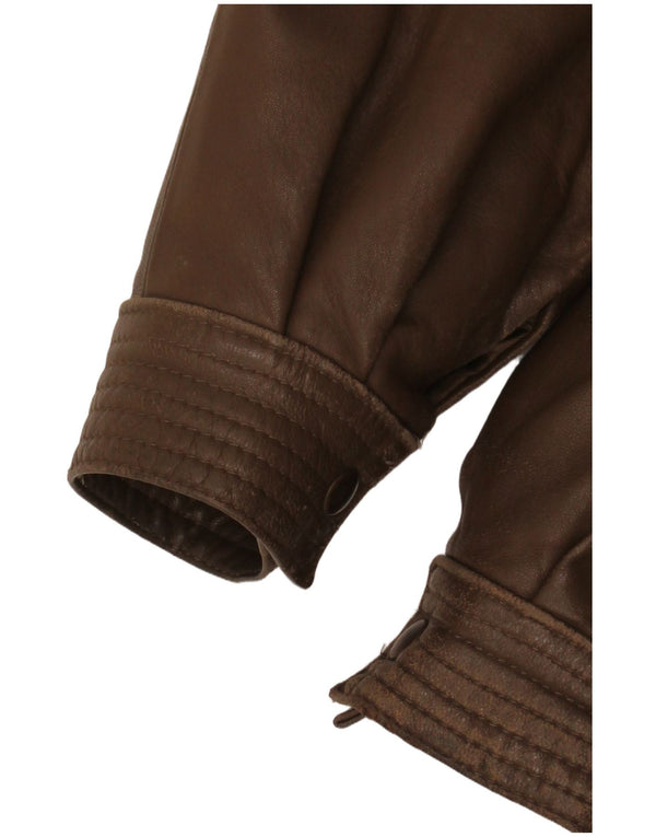 Chaqueta de cuero vintage para mujer IT 42 Marrón medio