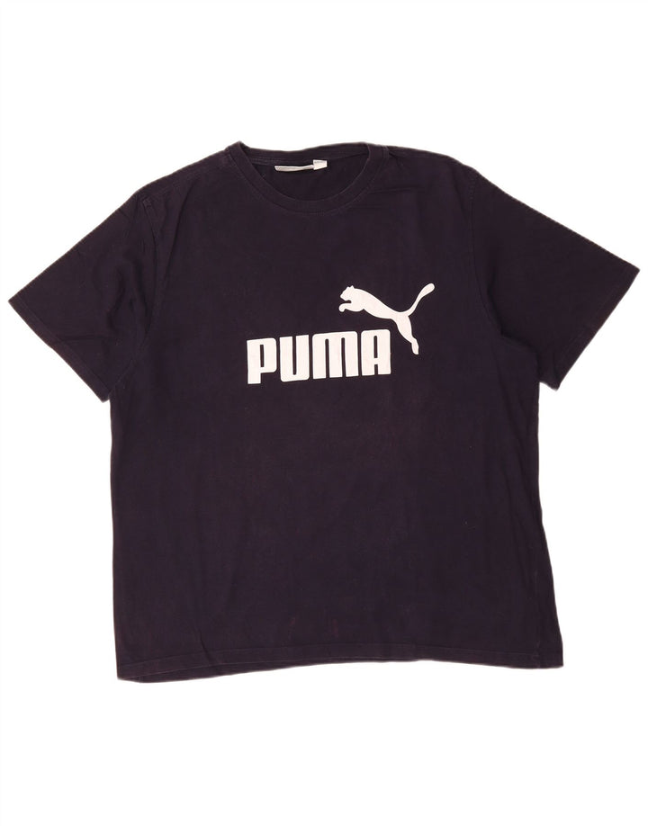 PUMA Camiseta gráfica para hombre Top XL Algodón azul marino
