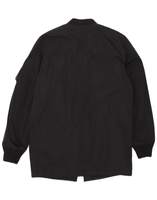 Diesel Mujer Parka Chaqueta UK 46 Grande Poliéster Negro
