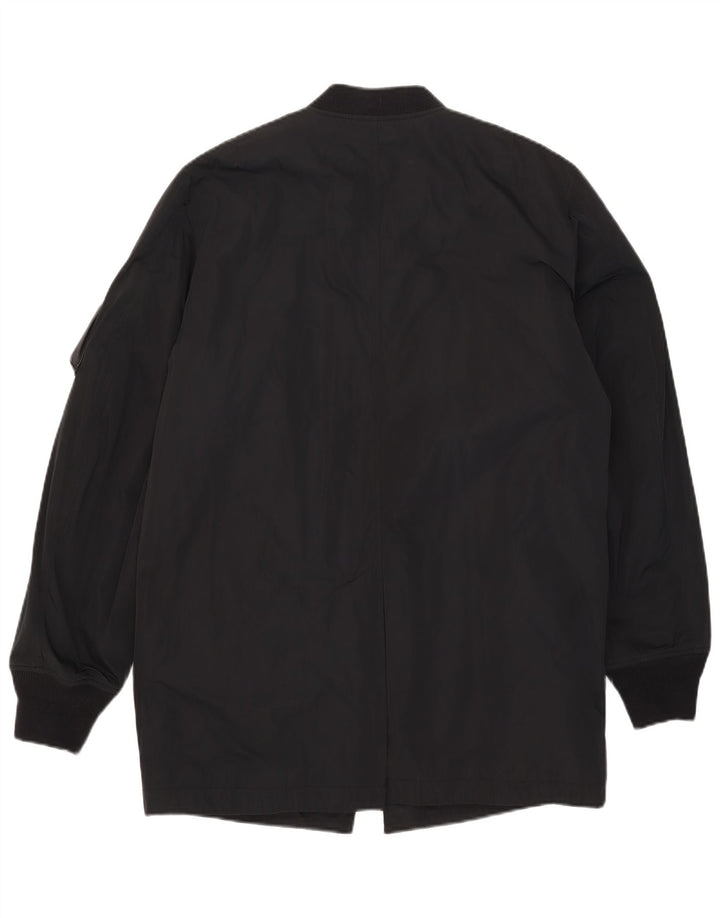 Diesel Mujer Parka Chaqueta UK 46 Grande Poliéster Negro