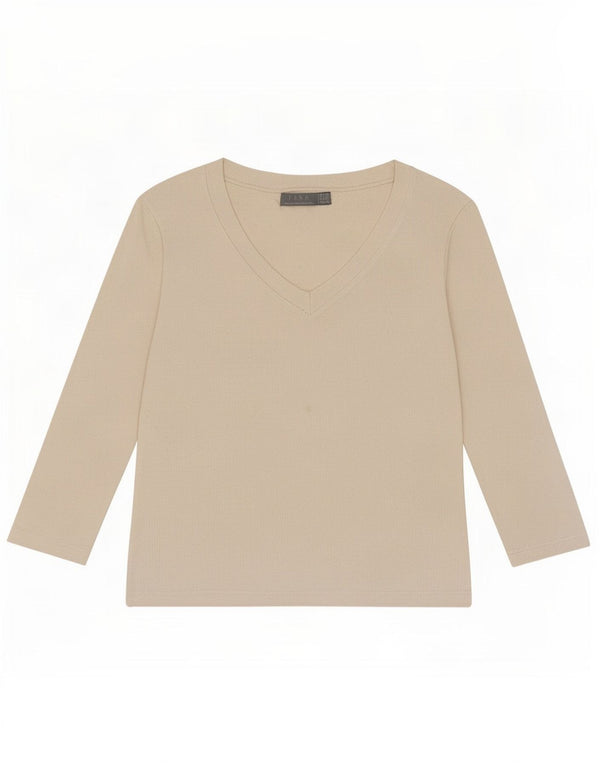 Zara Mujer Crop Top Manga 3/4 UK 42 Mediano Blanco