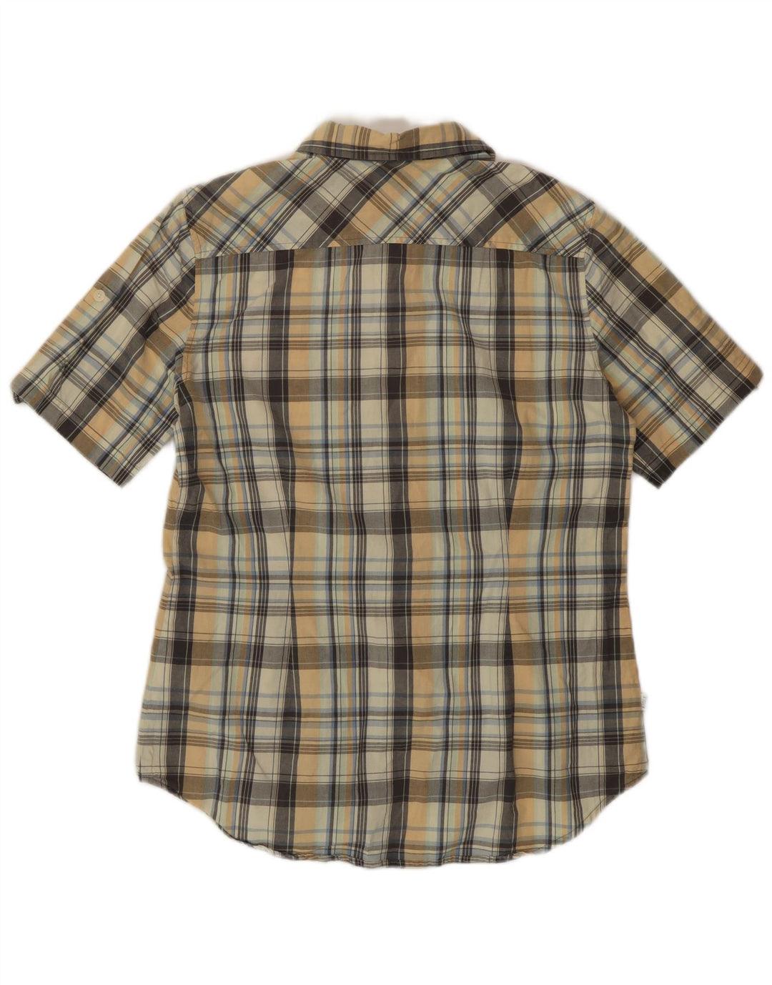 Camisa Aigle de manga corta para mujer EU 40 Medium Algodón a cuadros multicolor