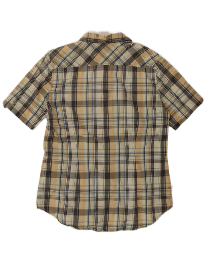 Camisa Aigle de manga corta para mujer EU 40 Medium Algodón a cuadros multicolor