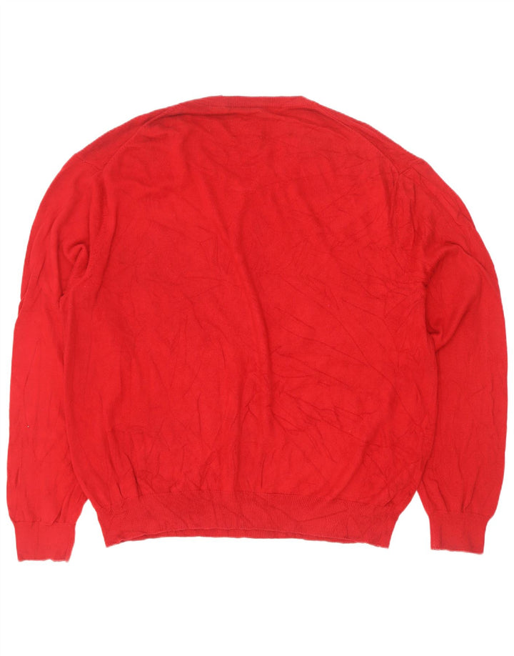 Chaps Suéter con cuello en V para hombre 2XL Algodón rojo