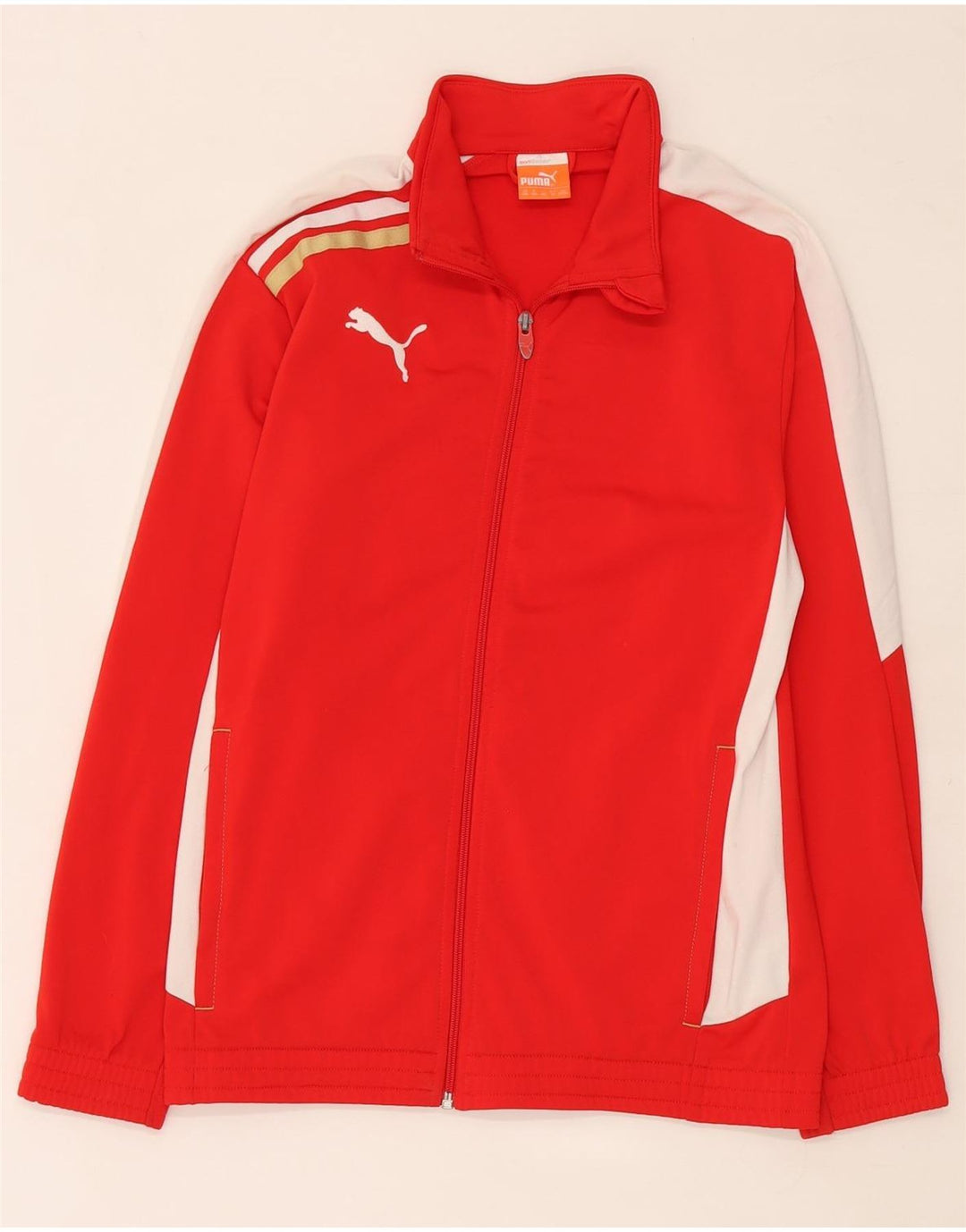 Puma - Chaqueta de chándal con gráfico para niños, 13-14 años, color rojo