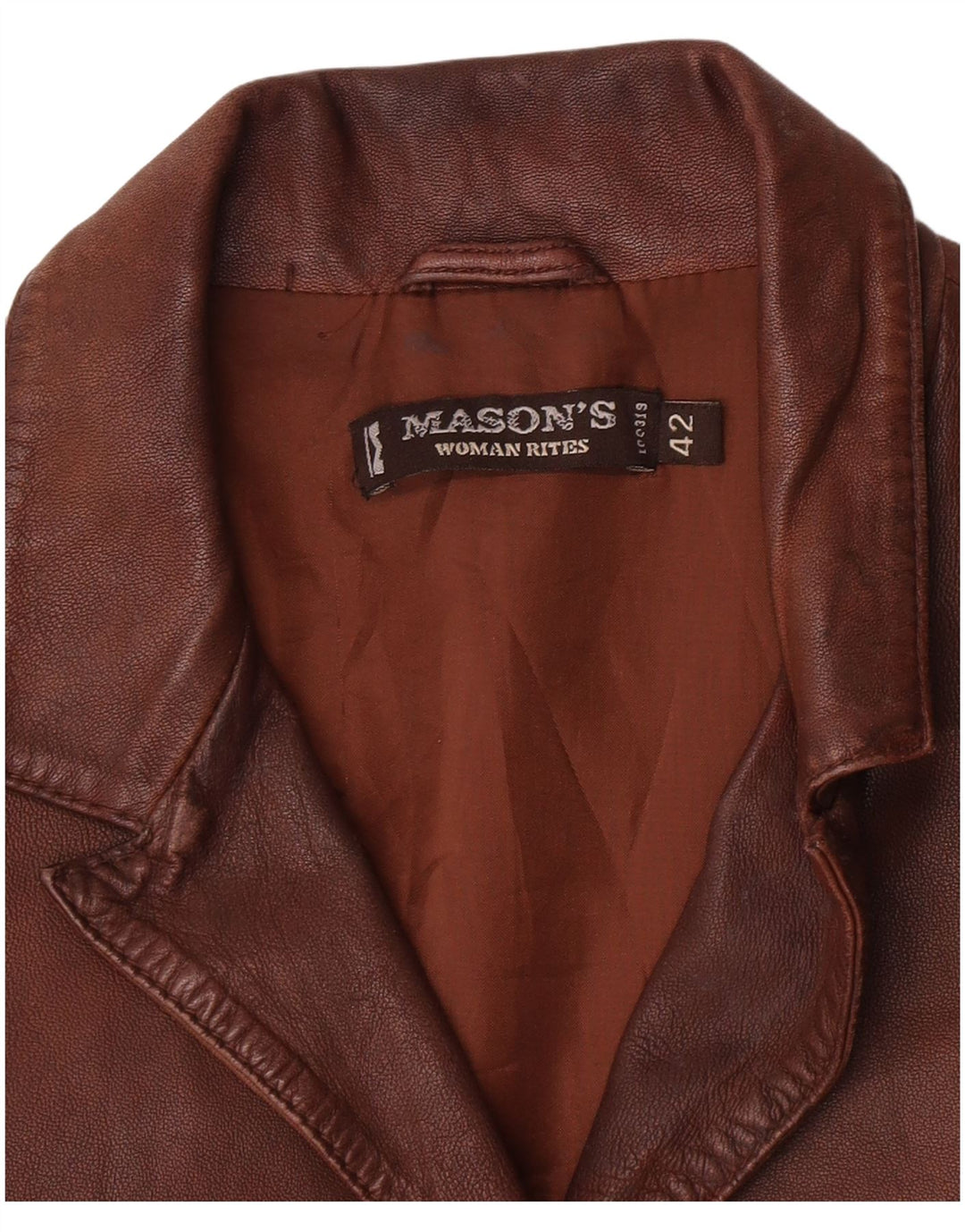 Mason's Chaqueta tipo blazer de cuero con 3 botones para mujer IT 42 Marrón medio