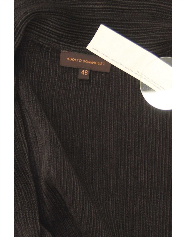 Adolfo Dominguez Blusa con volantes en la parte delantera para mujer IT 46 Grande Negro