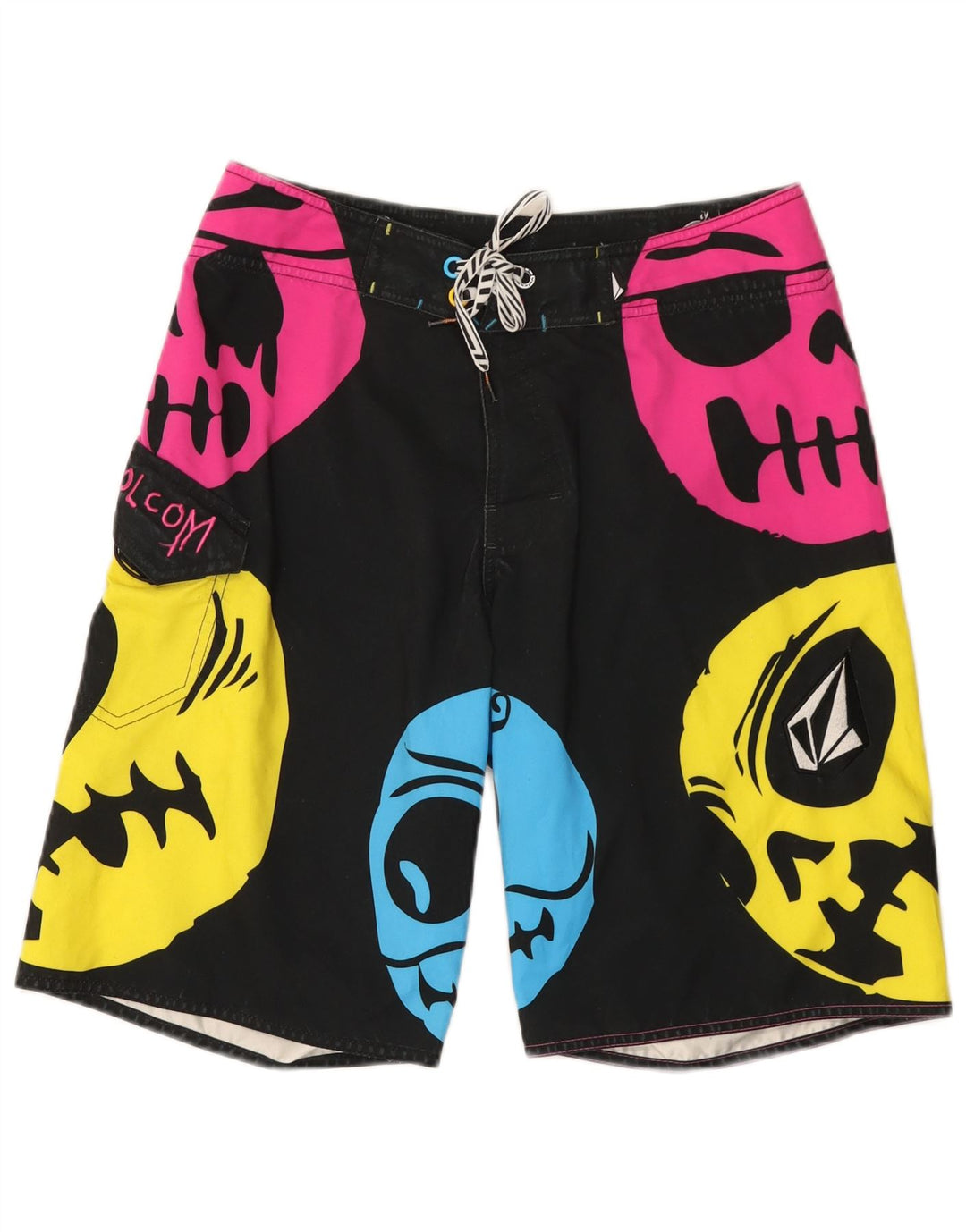 Volcom Hombre Graphic Bañador Shorts Mediano Poliéster Negro