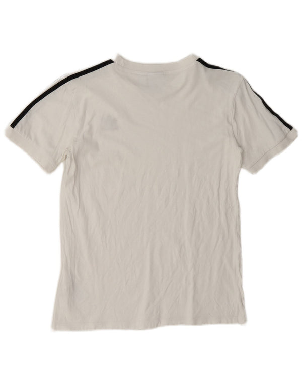 Adidas Camiseta gráfica para mujer Top UK 10 Small White Cotton