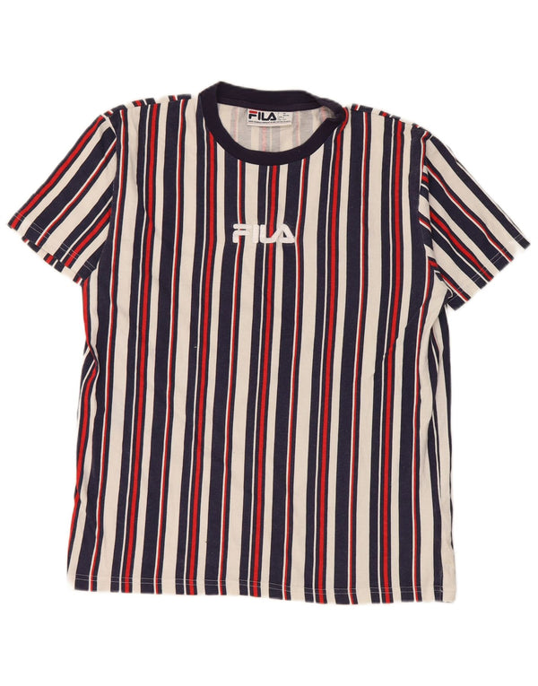 Fila Camiseta gráfica para hombre Top IT 46/38 Small Algodón a rayas azul marino
