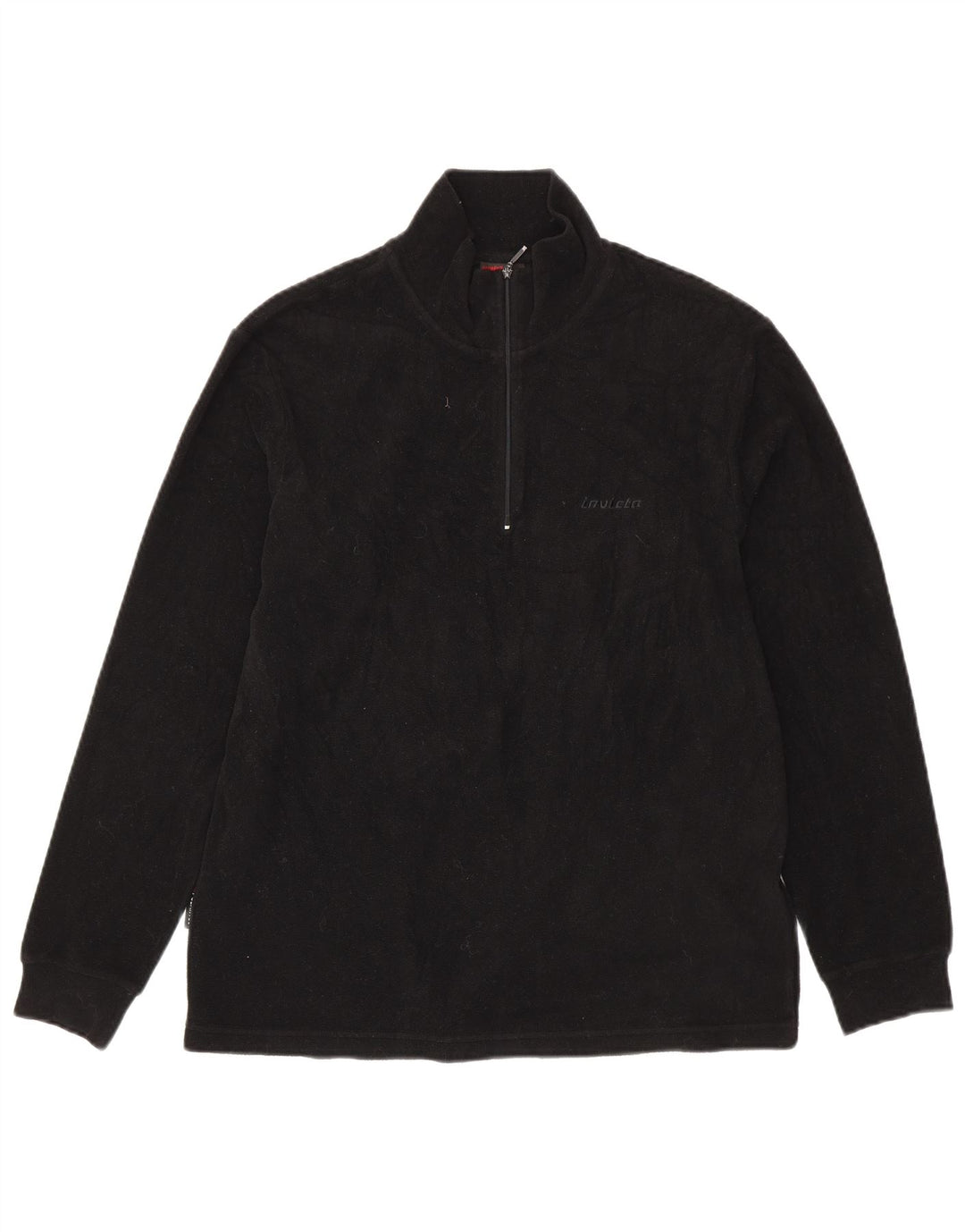 INVICTA Jersey de forro polar con cuello y cremallera para hombre, talla grande, negro
