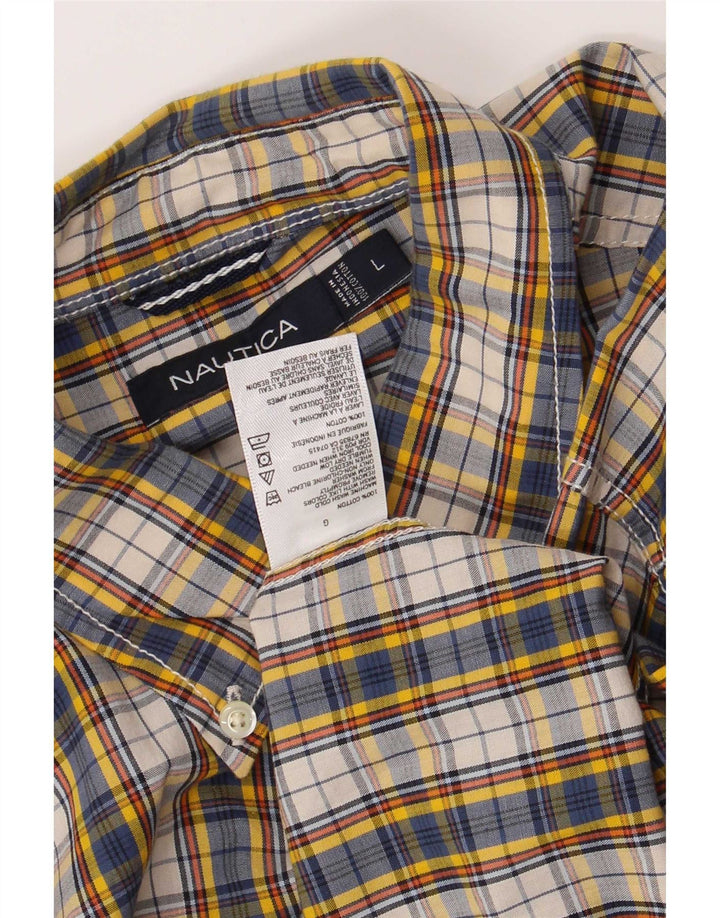 Camisa Nautica Hombre Grande Cuadros Multicolor Algodón