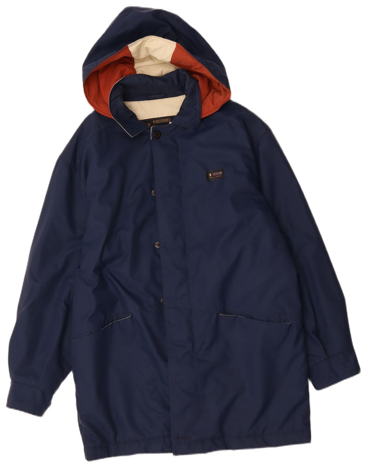 Paul & Shark Abrigo cortavientos con capucha para hombre UK 38 Medium Azul marino Poliamida