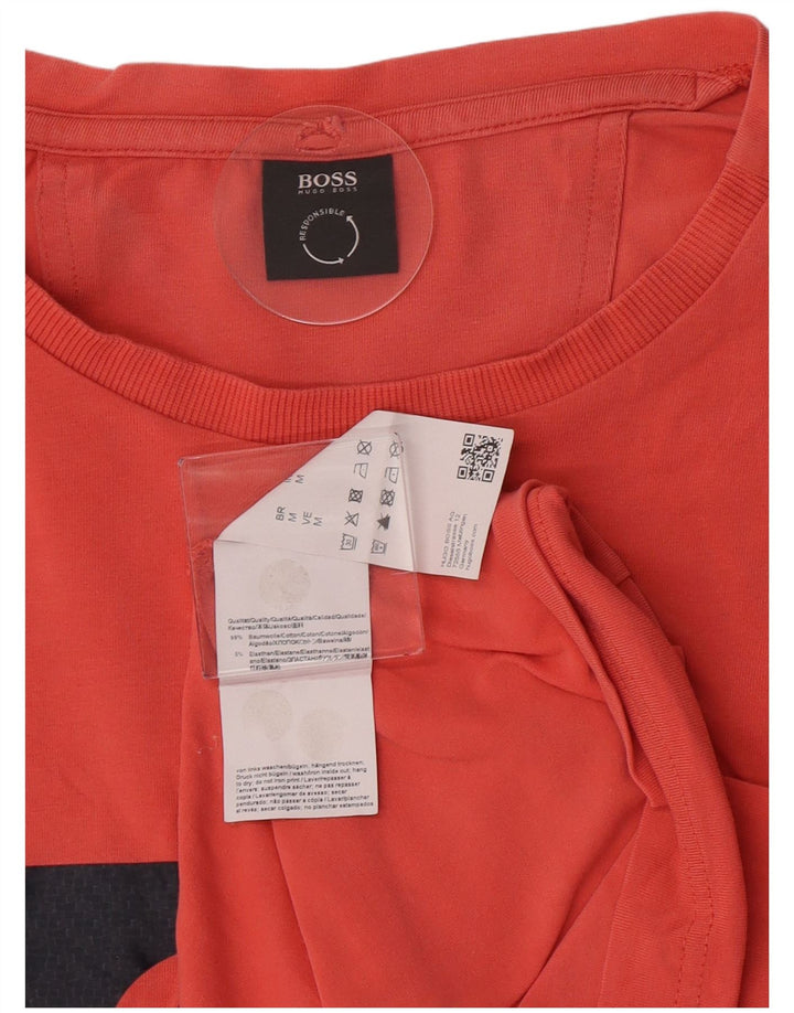 Hugo Boss Hombre Camiseta gráfica Top Algodón rosa medio