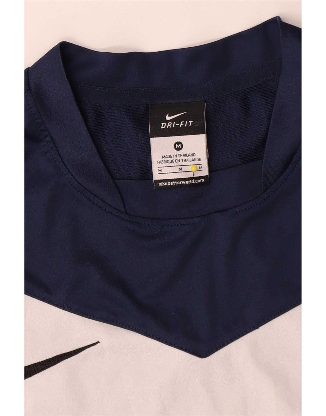 Camiseta Nike Dri Fit para hombre Top medio azul marino color block Poliéster