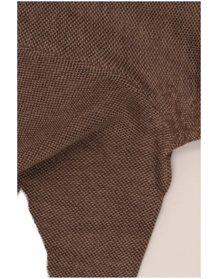 NAVIGARE Suéter tipo jersey con cuello en V para mujer UK 46 Large Lana marrón