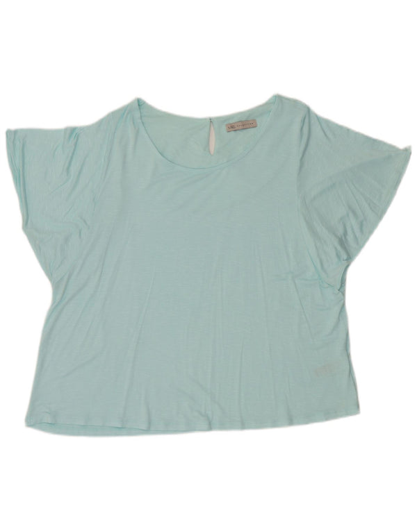 Marks & Spencer Blusa para mujer Top UK 20 2XL Viscosa moteada azul