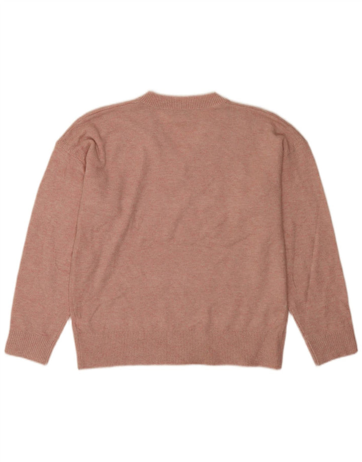 Marks & Spencer Jersey con cuello en V para mujer UK 44 Poliéster rosa medio