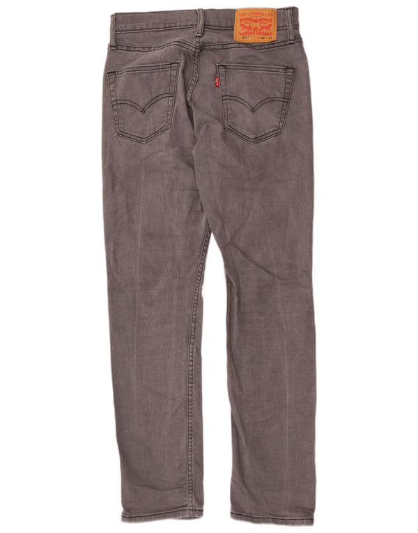 Levi's Hombre 511 Slim Jeans W28 L30 Algodón Gris