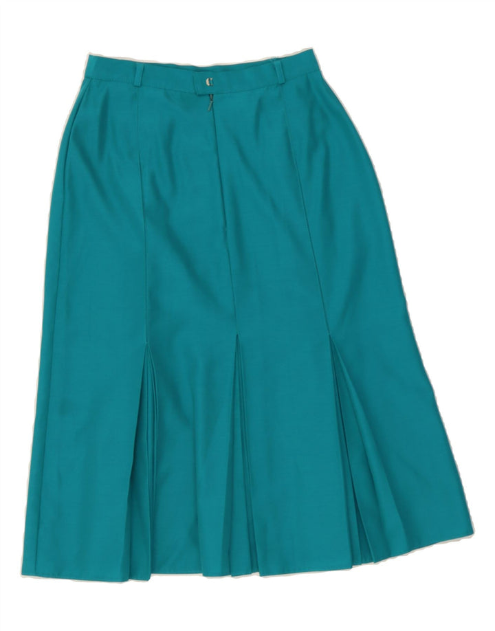 ST MICHAEL Womens Pleated A-Line Skirt UK 12 Medium W28 Blue Polyester Vintage St Michael and Second-Hand St Michael from Messina Hembry 