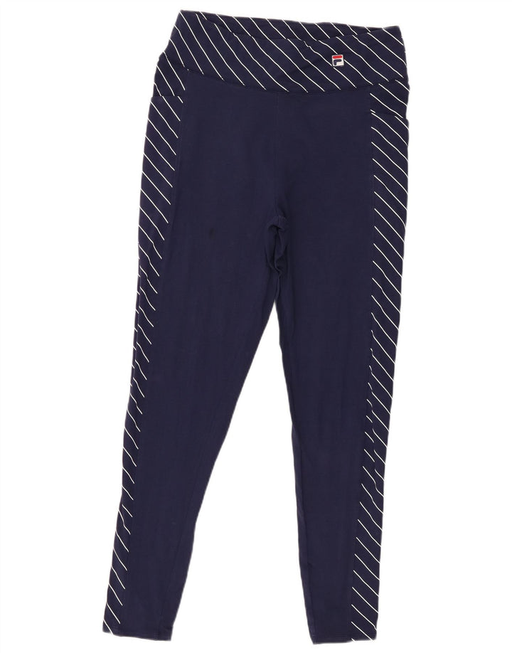 Fila Conjunto de 2 piezas para mujer UK 12 Medium Azul marino Rayas Algodón